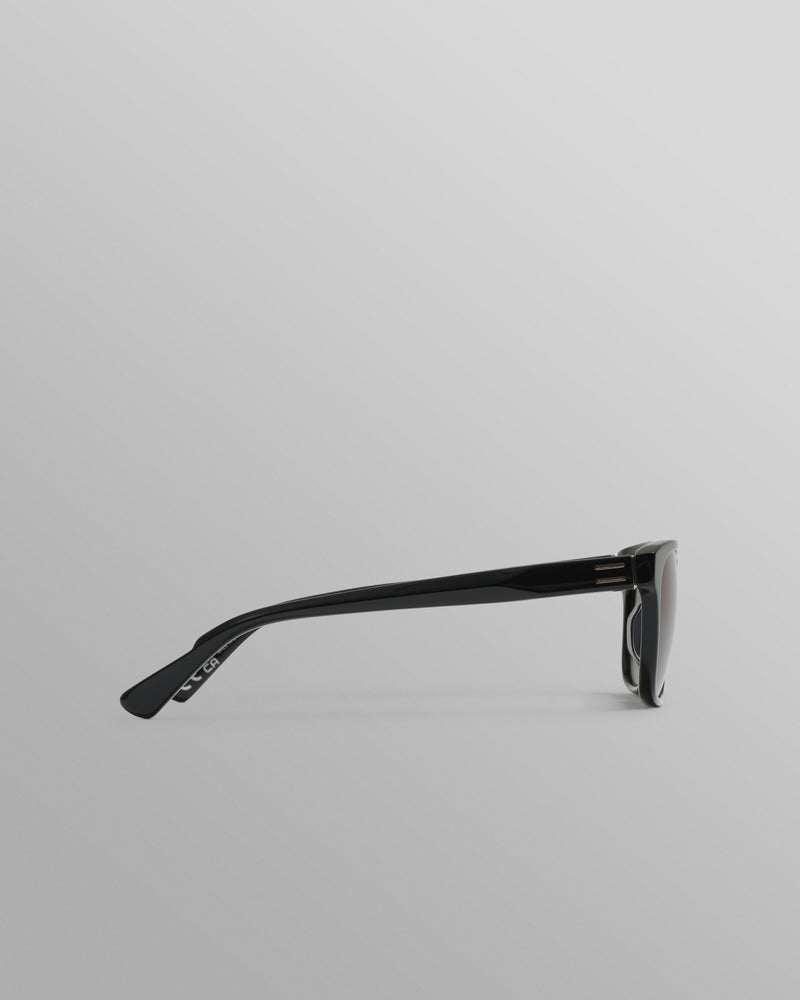 wax london Eltham - Black Acetate Square Sunglasses