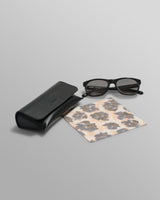 wax london Eltham - Black Acetate Square Sunglasses