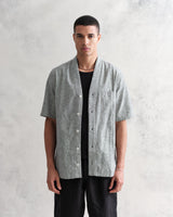 wax london Faro Baseball Shirt Black/White Wave