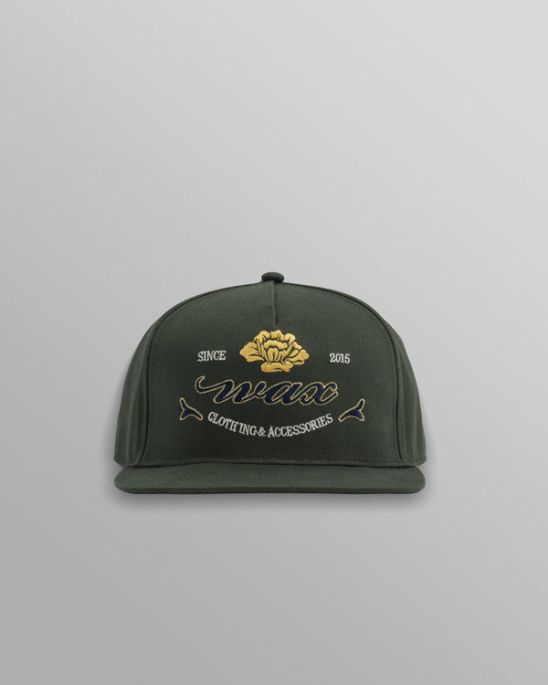 wax london men's Farrell - Dark Green Cotton Trucker Cap