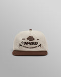 Farrell - Ecru And Brown Script Crest Trucker Cap