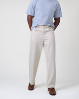 wax london men's Felix - Ecru Loose Fit Denim Jeans