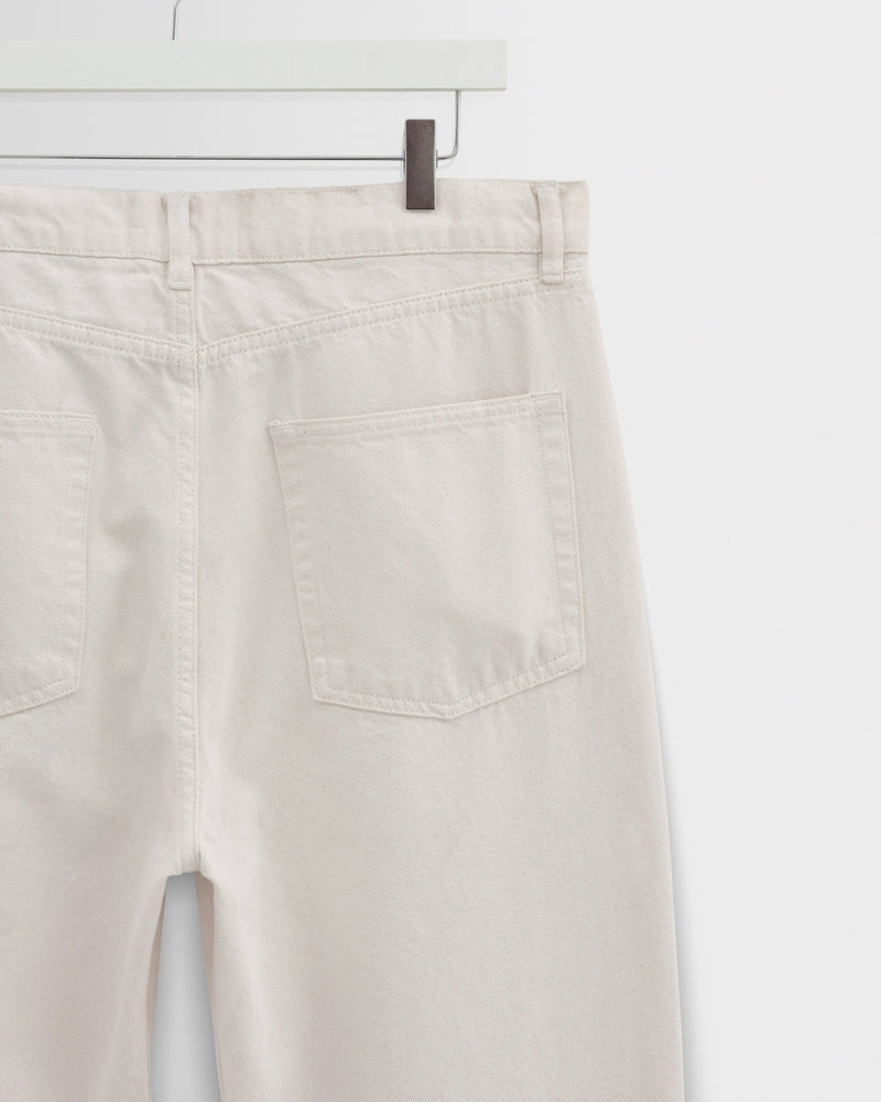 Men's Ecru Loose Fit Denim Jeans | Wax London