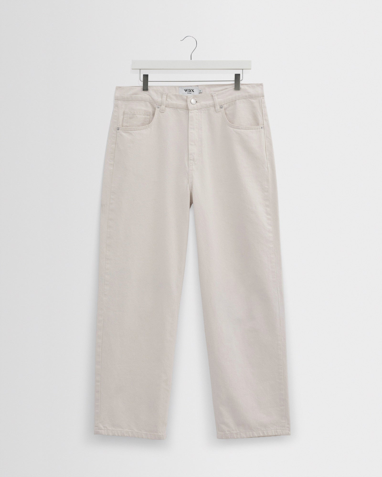 Men's Ecru Loose Fit Denim Jeans | Wax London