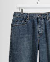 wax london men's Felix - Mid Blue Wash Selvedge Loose Fit Denim Jeans