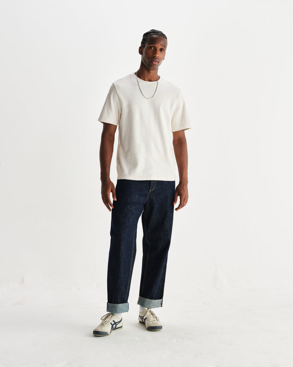 wax london men's Felix - Rinse Wash Selvedge Loose Fit Denim Jeans
