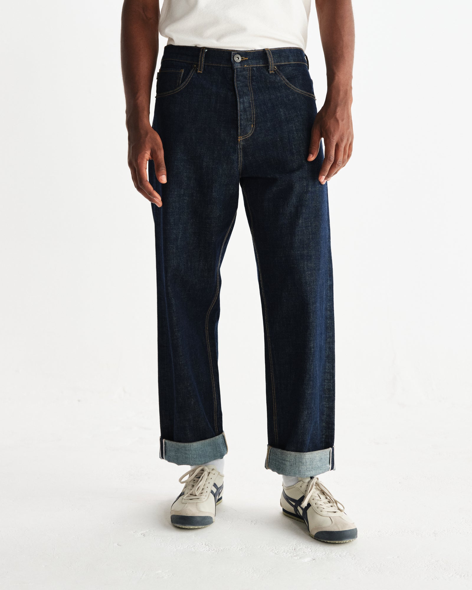 Men's Rinse Wash Selvedge Loose Fit Denim Jeans Wax London