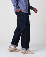 wax london men's Felix - Rinse Wash Selvedge Loose Fit Denim Jeans