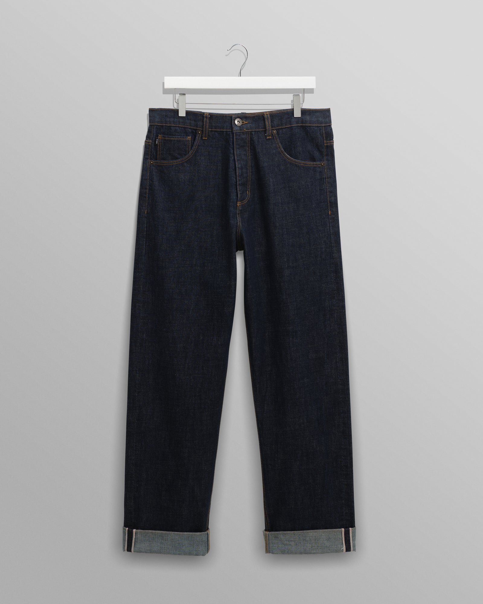 Men's Rinse Wash Selvedge Loose Fit Denim Jeans | Wax London