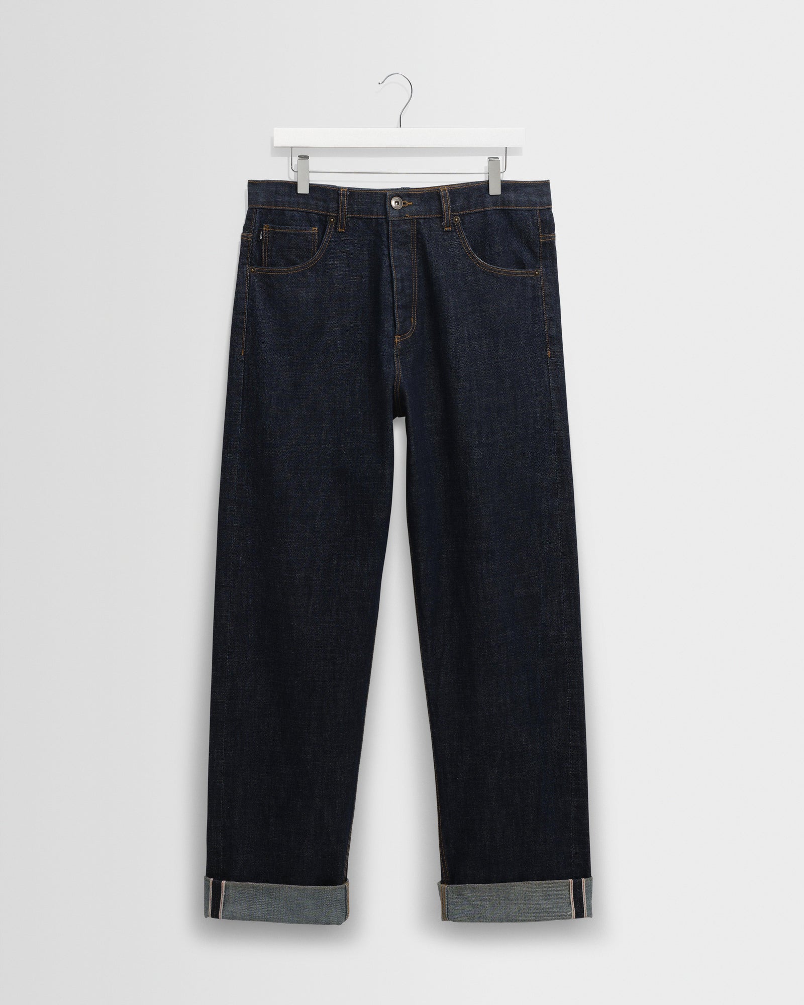 Men's Rinse Wash Selvedge Loose Fit Denim Jeans | Wax London