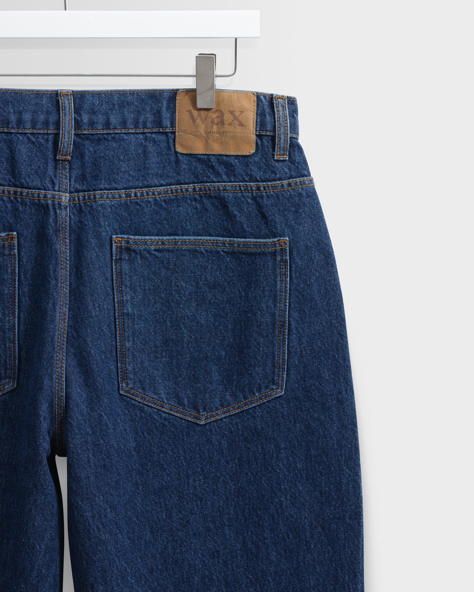 Men's Vintage Blue Wash Loose Fit Denim Jeans | Wax London
