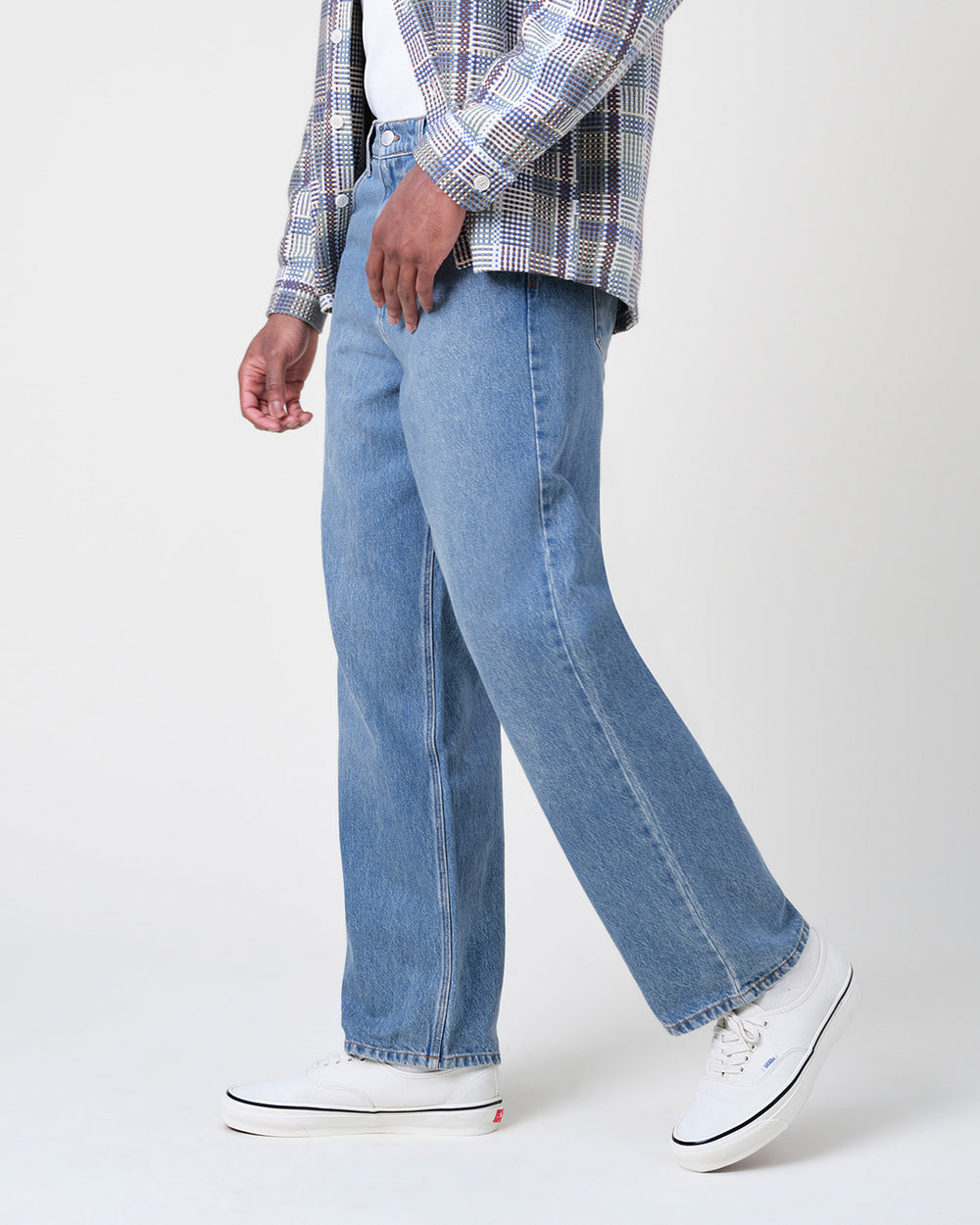 Men's Vintage Blue Loose Fit Denim Jeans | Wax London