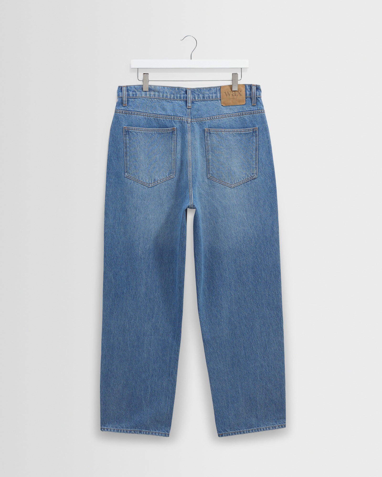 Men's Vintage Blue Loose Fit Denim Jeans | Wax London