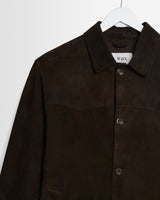 wax london men's Fen - Brown Suede Jacket