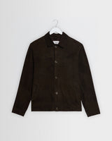 wax london men's Fen - Brown Suede Jacket