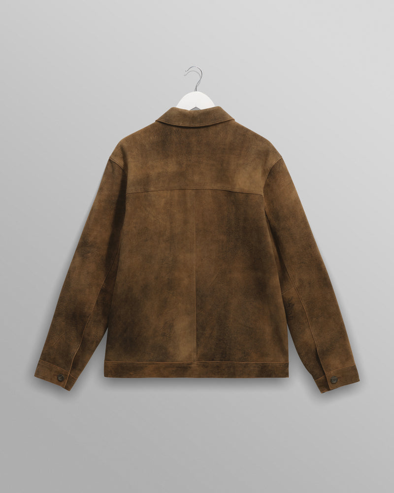 wax london Fen - Tonal Brown Suede Jacket