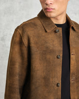 wax london Fen - Tonal Brown Suede Jacket