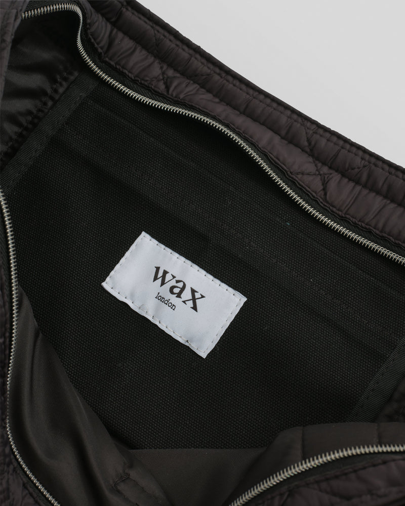 wax london Fields - Black Quilted Work Tote Bag