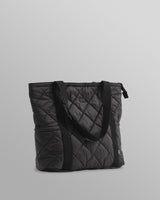 wax london Fields - Black Quilted Work Tote Bag