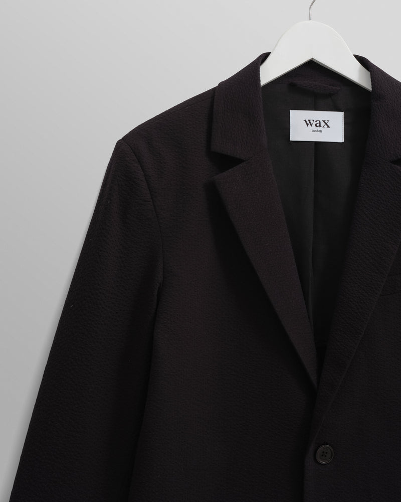 wax london men's Fintry - Black Seersucker Blazer
