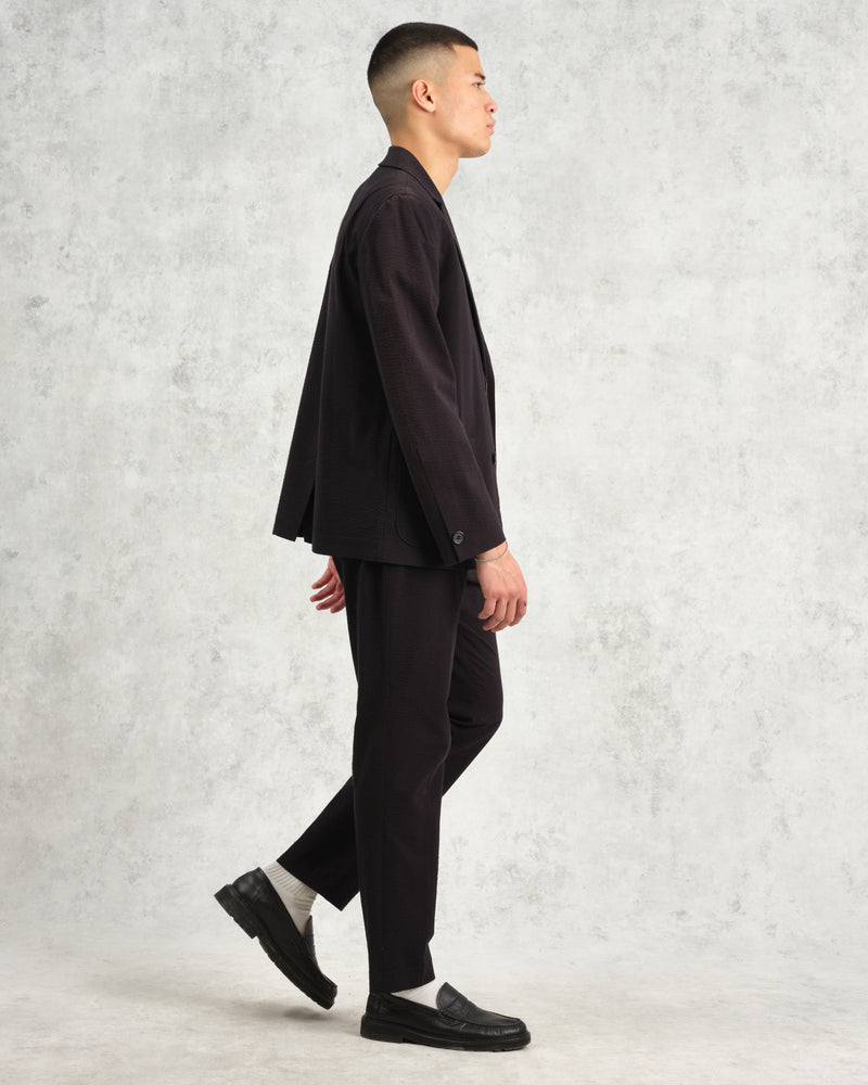wax london men's Fintry - Black Seersucker Blazer