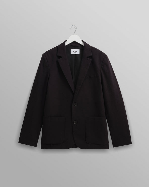 wax london men's Fintry - Black Seersucker Blazer