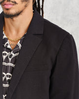 wax london Fintry Blazer Black Seersucker