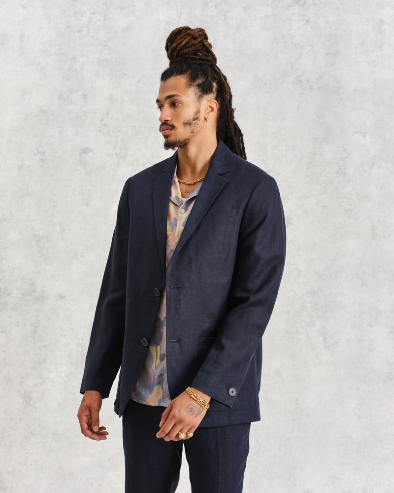 wax london Fintry Blazer Midnight Linen