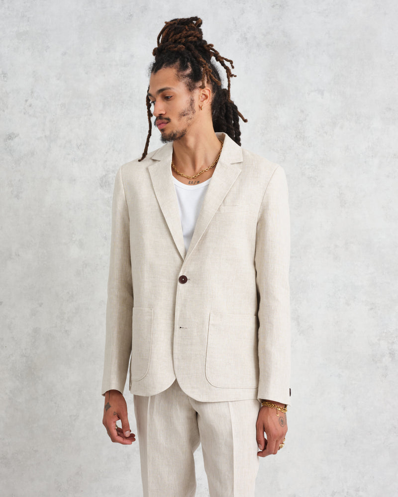 wax london Fintry Blazer Natural Linen