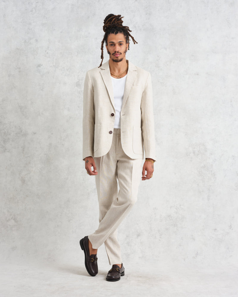 wax london Fintry Blazer Natural Linen