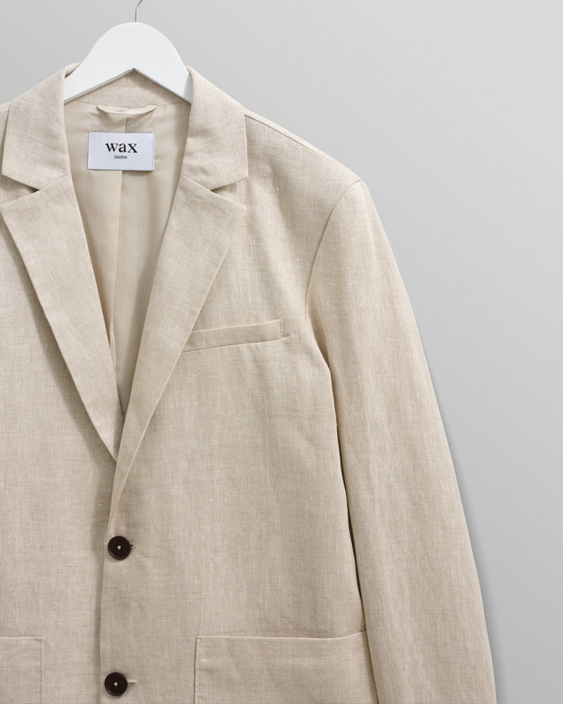 wax london Fintry Blazer Natural Linen