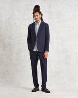 wax london Fintry Blazer Navy Seersucker