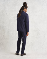 wax london Fintry Blazer Navy Seersucker