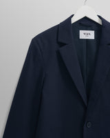 wax london Fintry Blazer Navy Seersucker