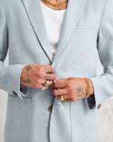 wax london Fintry Blazer Pale Blue Linen