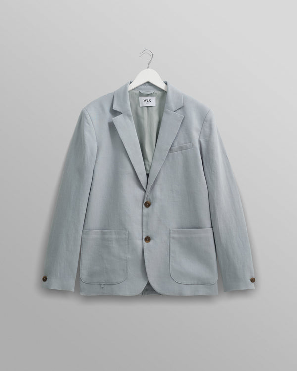 wax london Fintry Blazer Pale Blue Linen