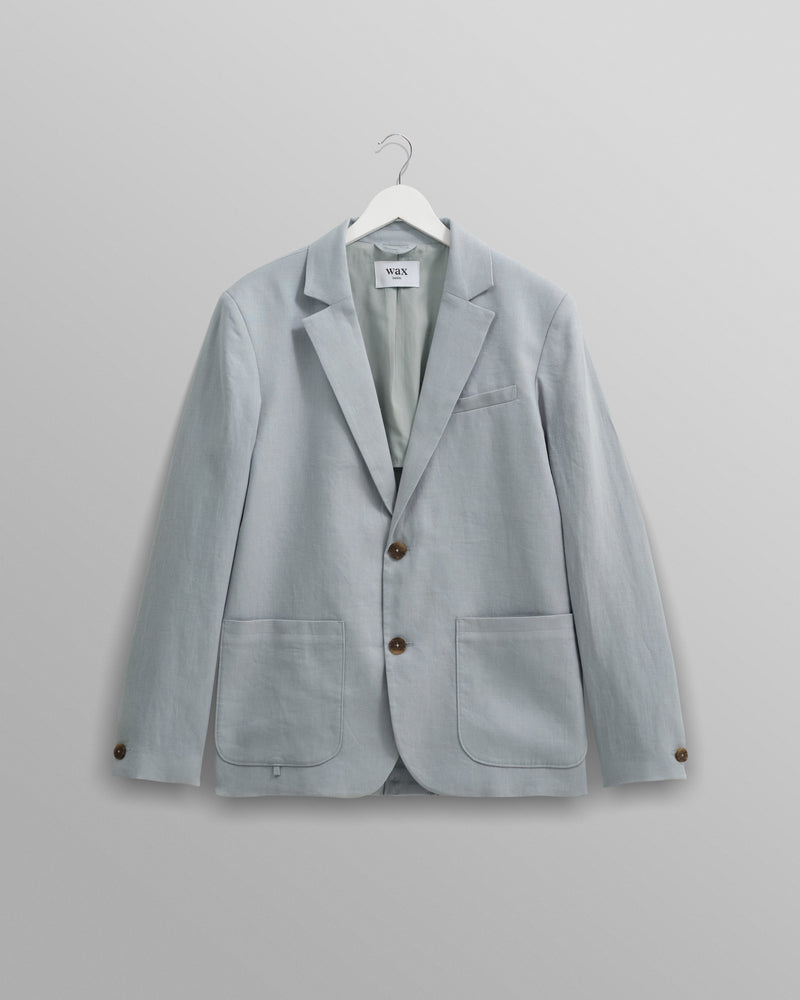 wax london Fintry Blazer Pale Blue Linen