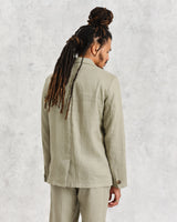 wax london Fintry Blazer Pale Green Linen