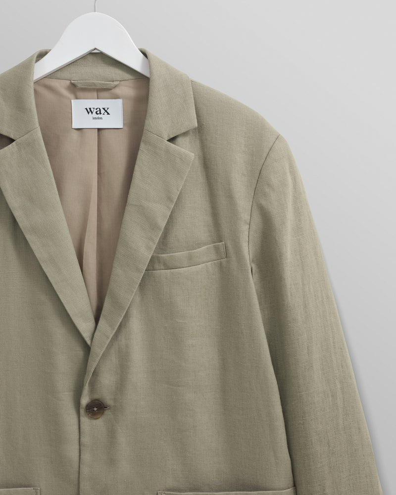 wax london Fintry Blazer Pale Green Linen