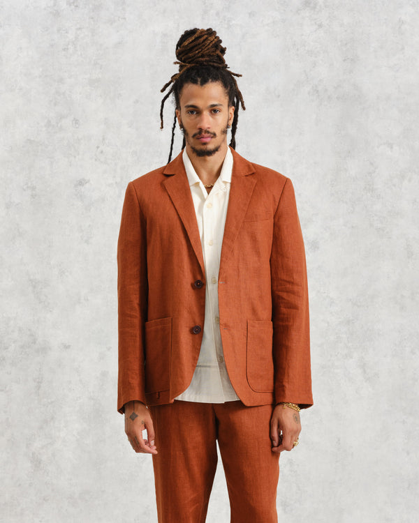 wax london Fintry Blazer Rust Linen