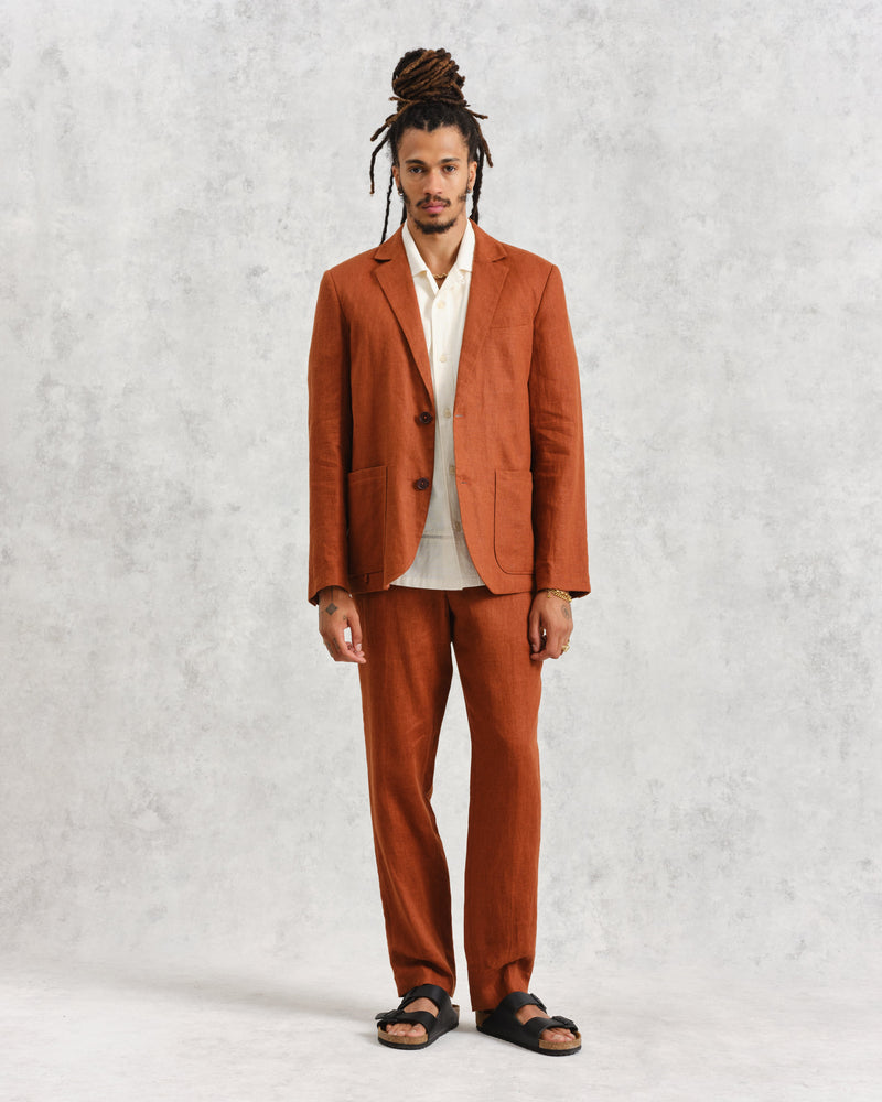 wax london Fintry Blazer Rust Linen