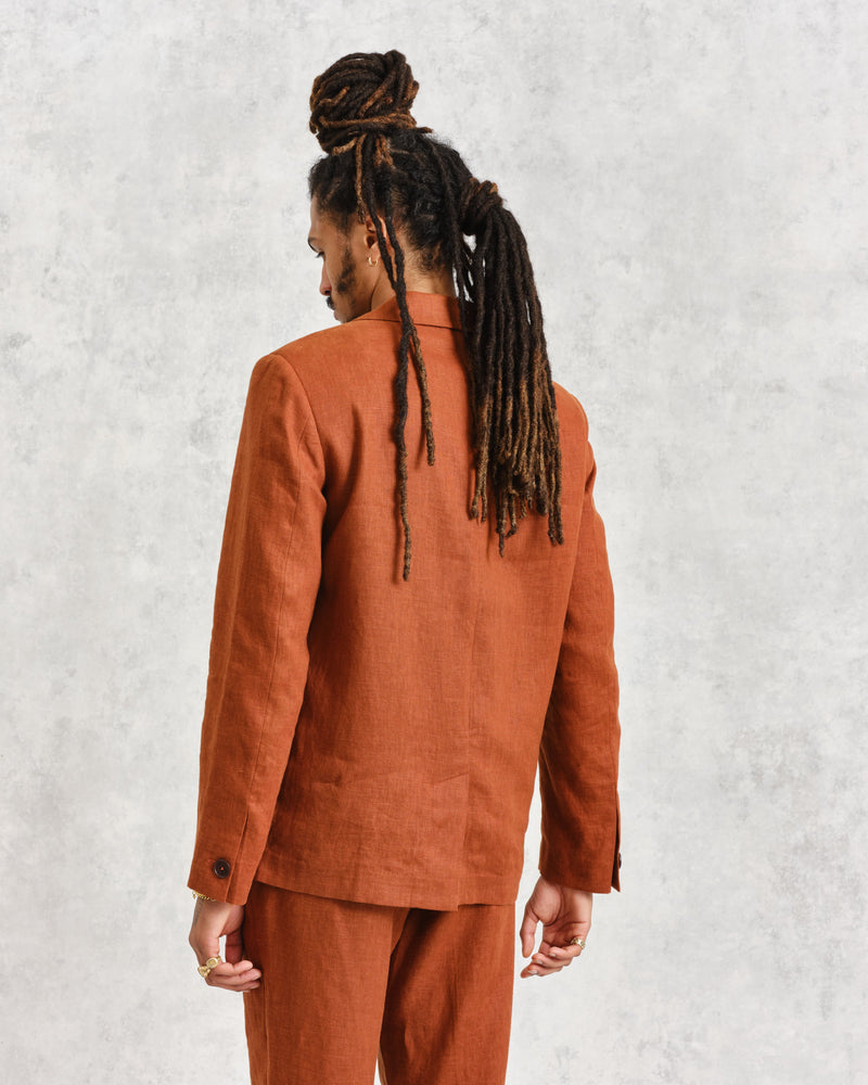 wax london Fintry Blazer Rust Linen