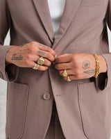 wax london Fintry Blazer Taupe Seersucker