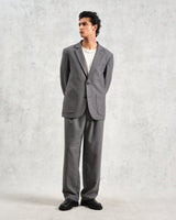 wax london Fintry - Charcoal Grey Pinstripe Wool Blazer