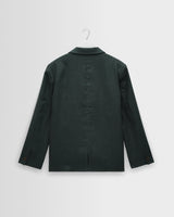 wax london men's Fintry - Dark Green Linen Single-Breasted Blazer