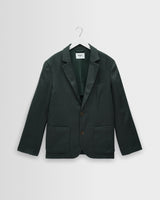 wax london men's Fintry - Dark Green Linen Single-Breasted Blazer