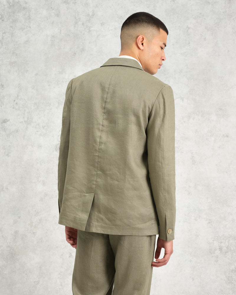 wax london Fintry - Khaki Linen Blazer