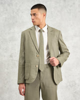 wax london Fintry - Khaki Linen Blazer