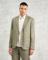 wax london Fintry - Khaki Linen Blazer