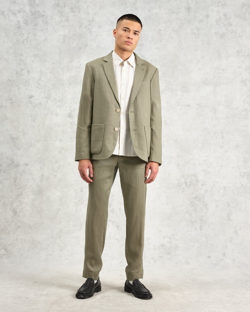 wax london Fintry - Khaki Linen Blazer